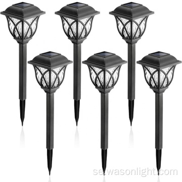 WASON 2/6 PACK LED VATTOSKT AUTO ON/OFF SOLAR PROWED Crystal Pathway Stake Garden Light For Yard Patio Landscape and Walkway